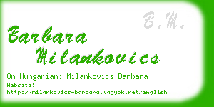 barbara milankovics business card